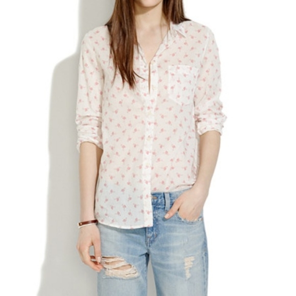 Madewell Tops - Madewell Pink Flamingo Blouse